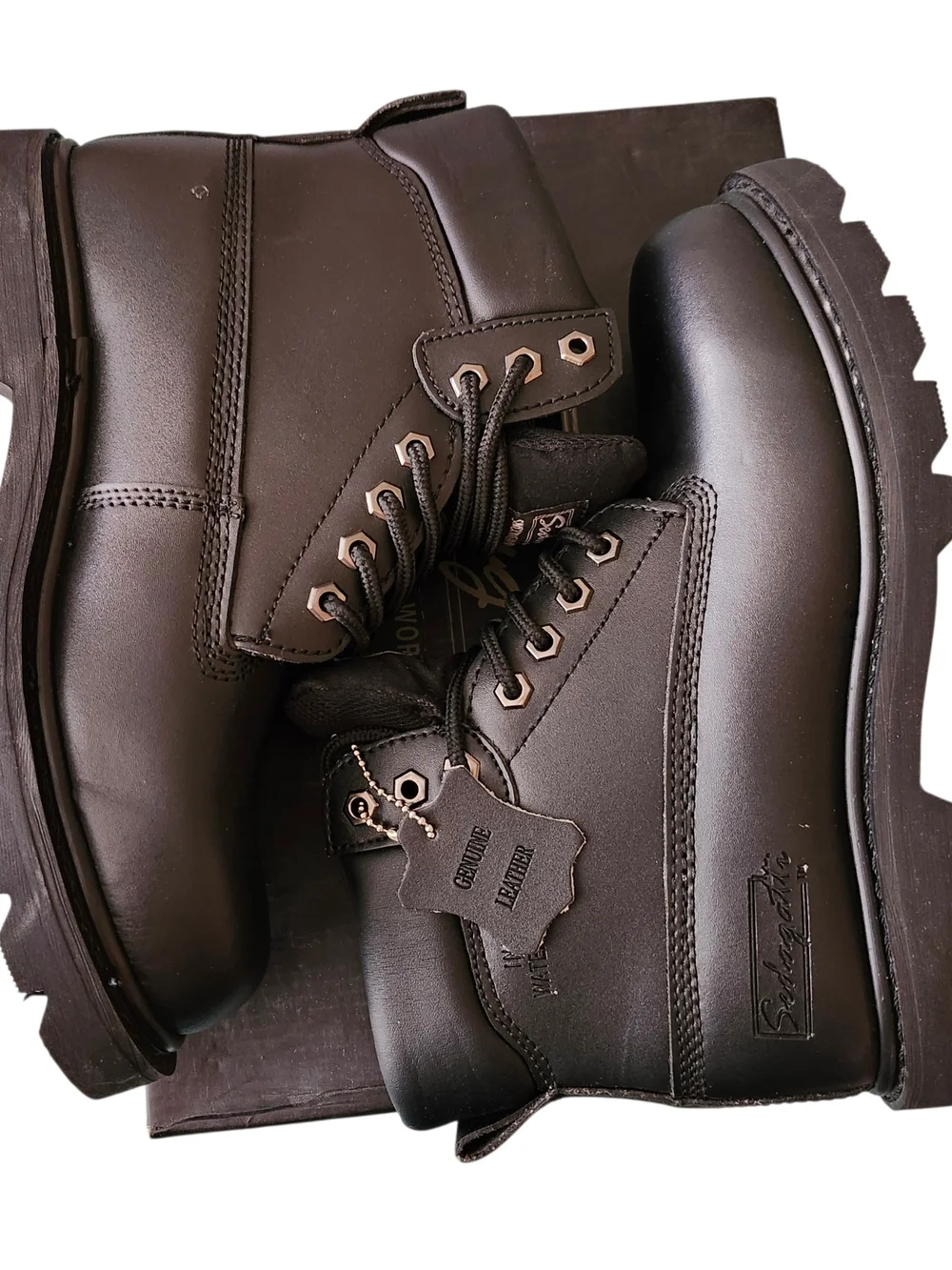 Men’s Black Lace-Up Work Boots